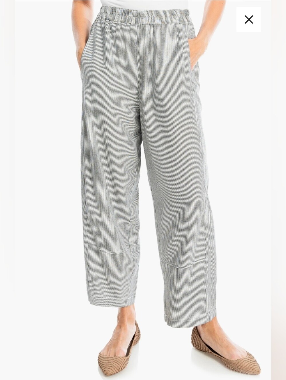 Max Studio Linen Blend Barrel Pants, Size XS